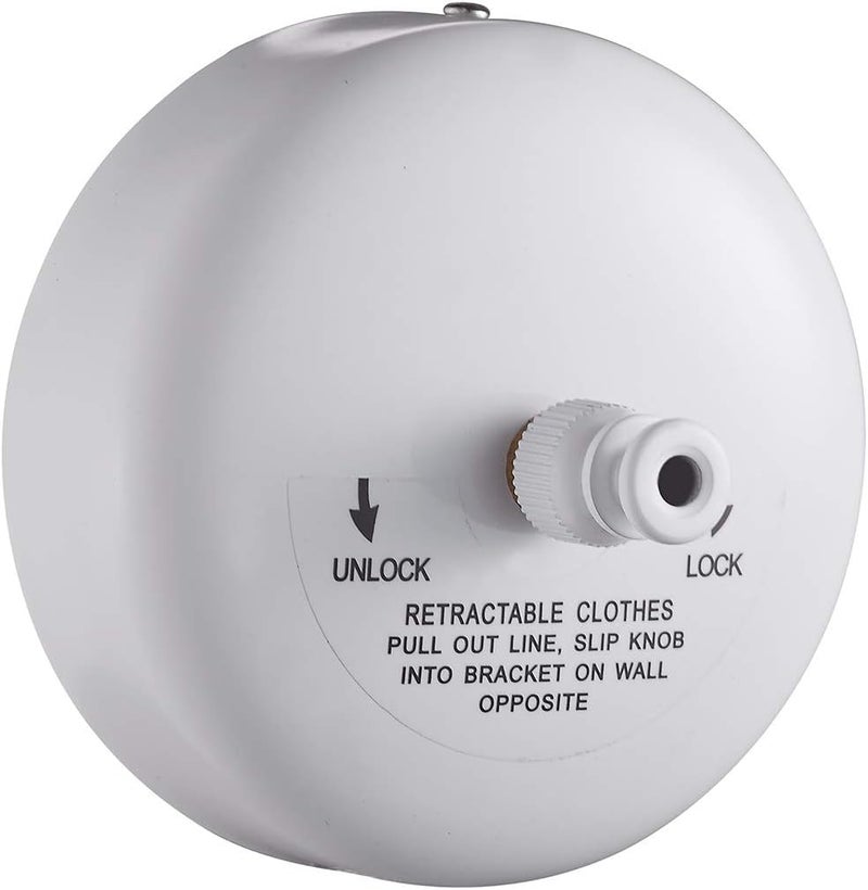 JOOM Retractable Clothesline Stainless Steel Heavy Duty 9Feet(MAX) for Hanging Drying in Bathroom Laundry Hotels, Chrome Finish,Round Style (White) - Image 1