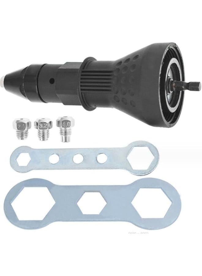 KASTWAVE Electric Rivet Gun Adapter, Cordless Rivet Gun For Cordless Drill Riveter Electric Rivet Nut Gun Riveting Tool Cordless Riveting Drill Adapter Insert Nut Tool - Image 1