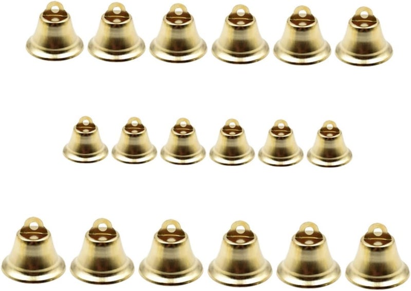 60 قطعة من أجراس عيد الميلاد الذهبية للتعليق، مقاس 30 مم، 35 مم، 38 مم، مجموعة هدايا DIY إبداعية لديكور المنزل في حفلات العطلات - Image 1