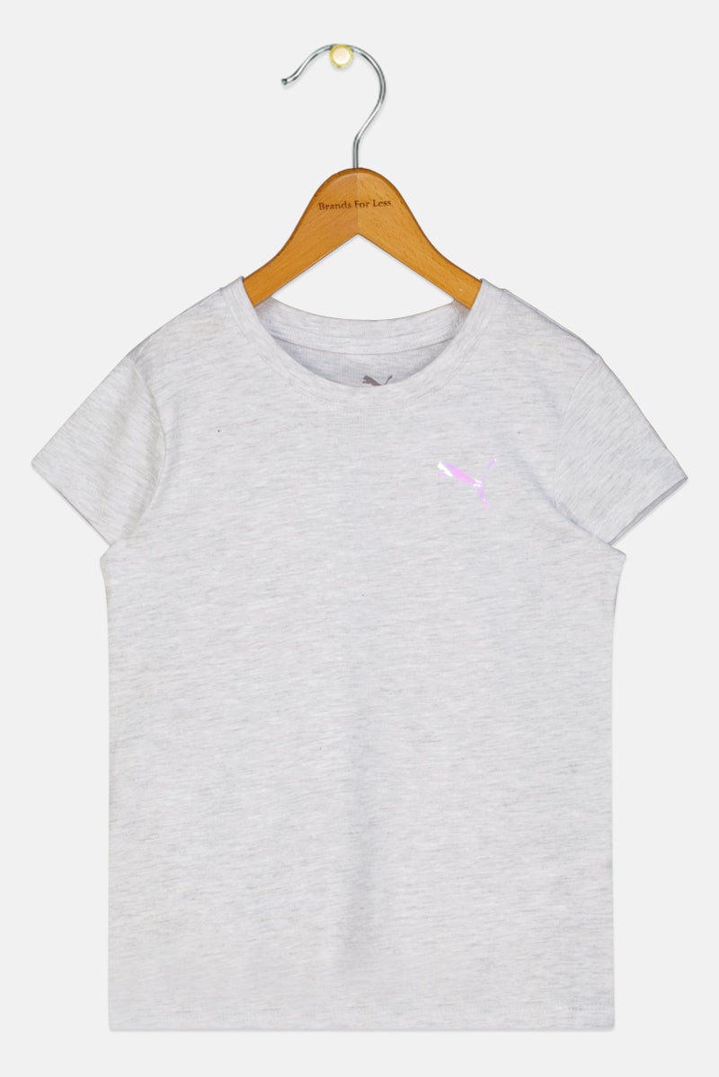 PUMA Kids Girl Sportswear Fit Short Sleeve Outdoor T-Shirt, Grey - Image 2