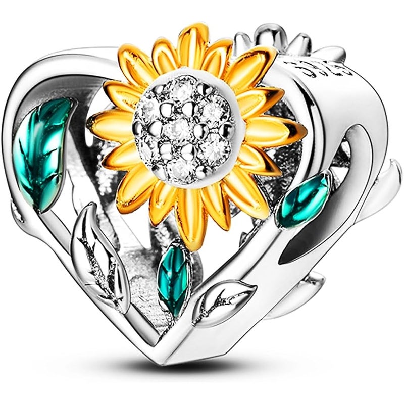 NUJIFFY 925 Silver Charms Pendant Lucky Charm Four Leaf Clover Flower Charm Pendant for Bracelet Women Jewellery Gift - Image 1