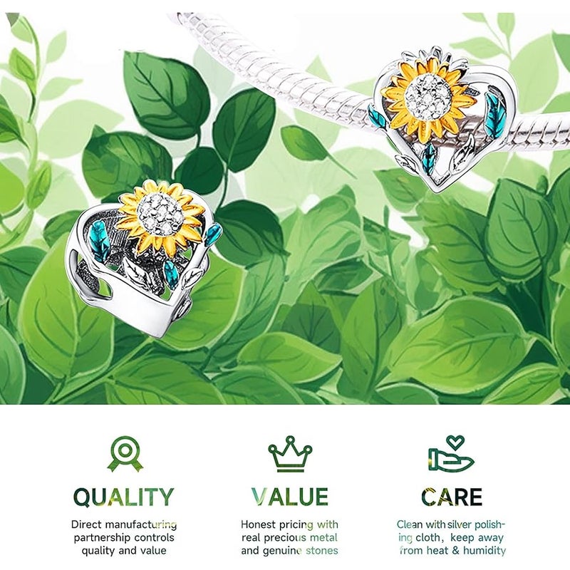 NUJIFFY 925 Silver Charms Pendant Lucky Charm Four Leaf Clover Flower Charm Pendant for Bracelet Women Jewellery Gift - Image 4