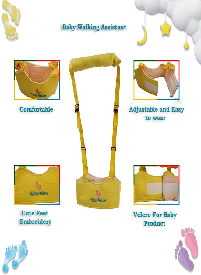 Synlark® Baby Walking Harness - Handheld Kids Walker Helper - Toddler Infant Walker Harness Assistant Belt - Child Learning Walk Support Assist Trainer Tool - for 7-24 Month Old (Yellow) - Image 3