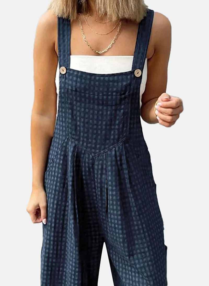 YUNIQEE Women Checked Ankle Length Dungarees