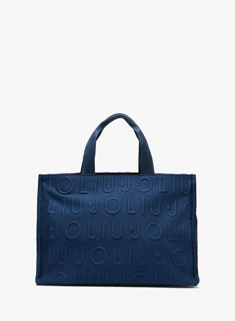 ليو جو Medium knit tote bag