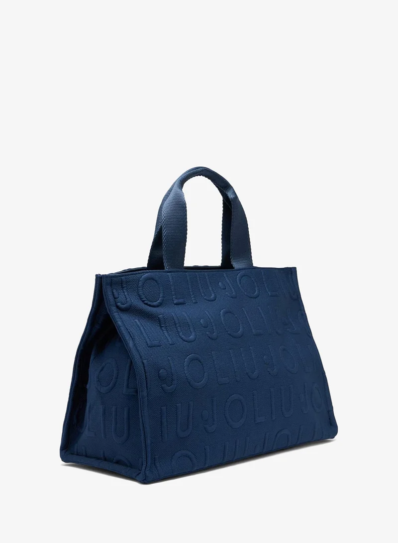 ليو جو Medium knit tote bag