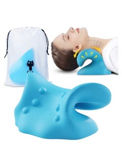 Neck Pillow, Neck and Shoulder Relaxer, Neck Stretcher, Orthopedic Pillow, Neck Pain Relief Chiropractic Pillow, Ergonomic Traction Neck Support Pillow for Neck Pain Relief with Travel Bag