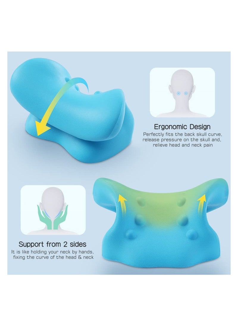 SYOSI - Neck Pillow, Neck and Shoulder Relaxer, Neck Stretcher, Orthopedic Pillow, Neck Pain Relief Chiropractic Pillow, Ergonomic Traction Neck Support Pillow for Neck Pain Relief with Travel Bag - Image 1
