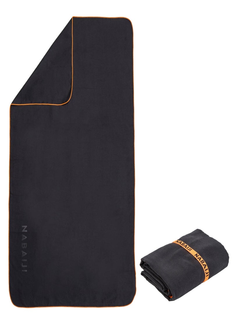 NABAIJI NABAIJI by DECATHLON, Microfibre Pool Towel L 85x160 cm Lightweight & Quick-Dry Dark Grey  - Image 1