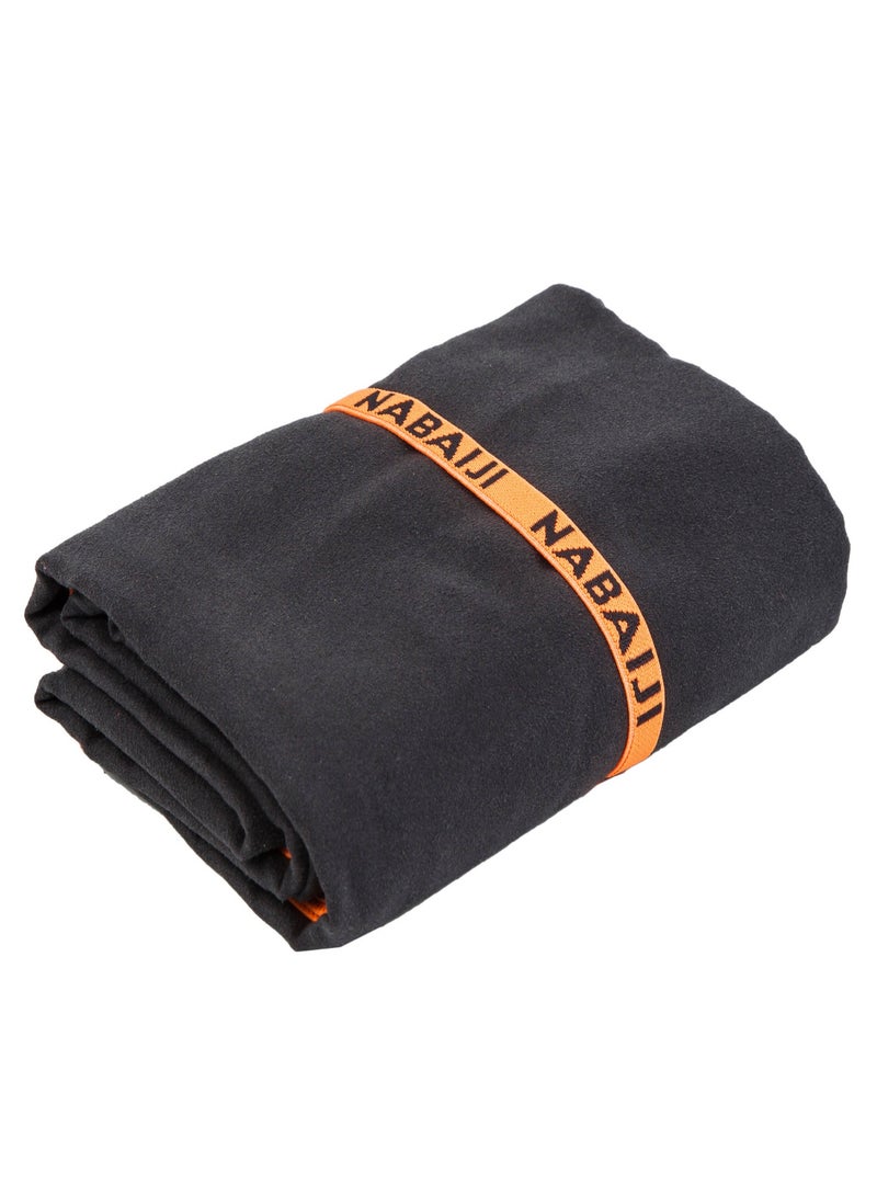 NABAIJI NABAIJI by DECATHLON, Microfibre Pool Towel L 85x160 cm Lightweight & Quick-Dry Dark Grey  - Image 3