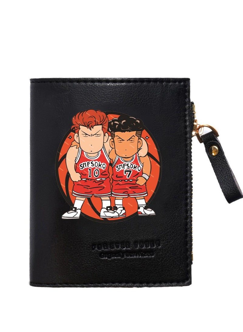 KUYING Slam Dunk, Student Card Bag, Leather Wallet 
