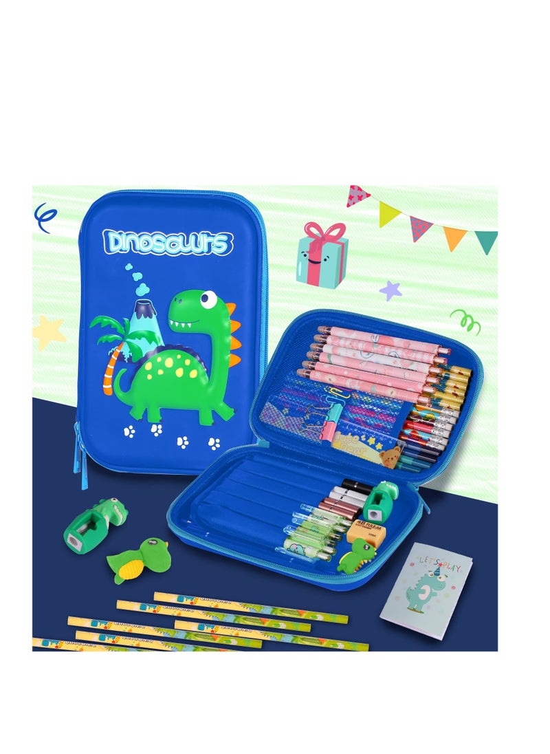 SYOSI Pencil Case, Dinosaur Stationery Set for Kids, Pencil Box Organizer with Compartment, Pen Holder Pencil Storage Bag, School Supplies for Kids Back to School Gifts  - Image 3