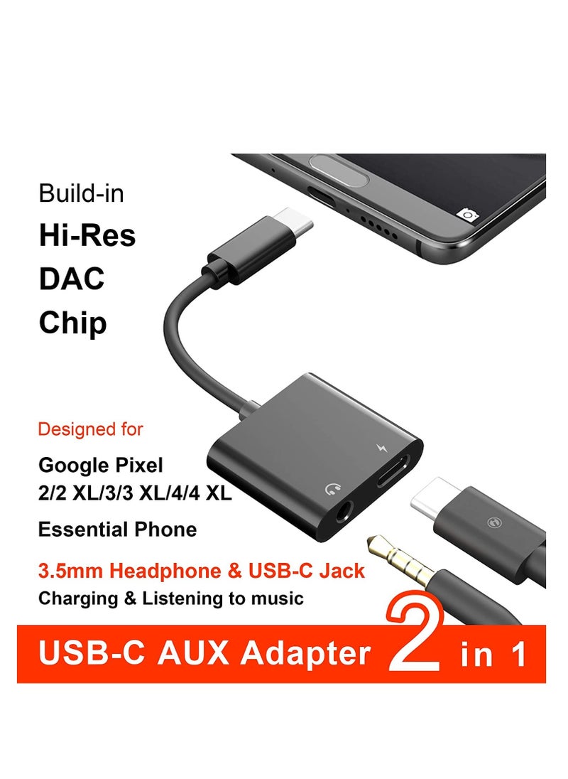 USB C to 3.5mm Headphone Adapter,60W Fast Charge,Type C Audio Jack Earphone Aux Converter,Work for iPad Pro/Air 4,Samsung Galaxy S21/S20/FE 5G/+/Ultra/ Note 20/10/Plus,Google Pixel 4/3/2 XL