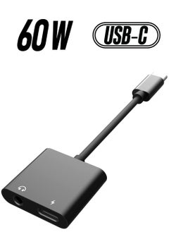 ELTRAZONE محول سماعة رأس من USB C إلى 3.5 مم، شحن سريع 60 وات، محول سماعة أذن Aux بمقبس صوت من النوع C، يعمل مع iPad Pro/Air 4، Samsung Galaxy S21/S20/FE 5G/+/Ultra/ Note 20/10/Plus، Google Pixel 4/3/2 XL  - Image 1