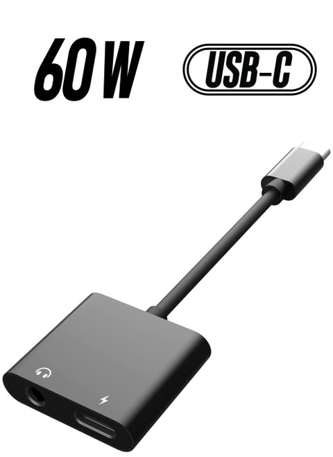 USB C to 3.5mm Headphone Adapter,60W Fast Charge,Type C Audio Jack Earphone Aux Converter,Work for iPad Pro/Air 4,Samsung Galaxy S21/S20/FE 5G/+/Ultra/ Note 20/10/Plus,Google Pixel 4/3/2 XL
