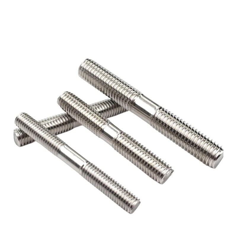 316 فولاذ مقاوم للصدأ قضيب ملولب مزدوج النهاية M8 90 مم برغي بدون رأس قطعة واحدة - Image 2