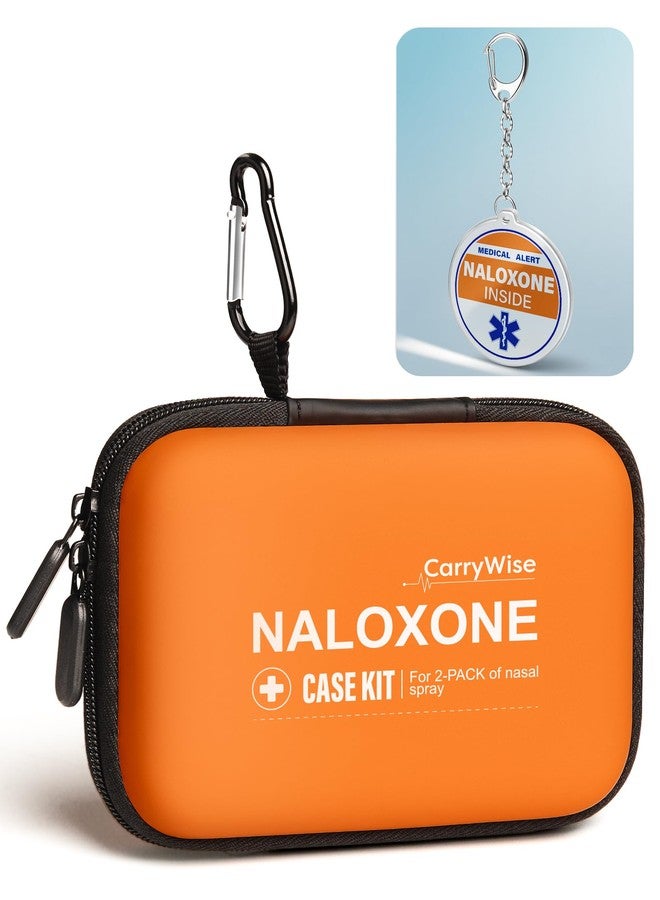 CarryWise Empty Naloxone Case for Opioid Overdose Kit with SAVE A LIFE Keychain, Fits 2 Nasal Sprays, Hard Shell & Splash-Resistant, High-Visibility Orange for First Responder & Travel Use (No Naloxone) - Image 1