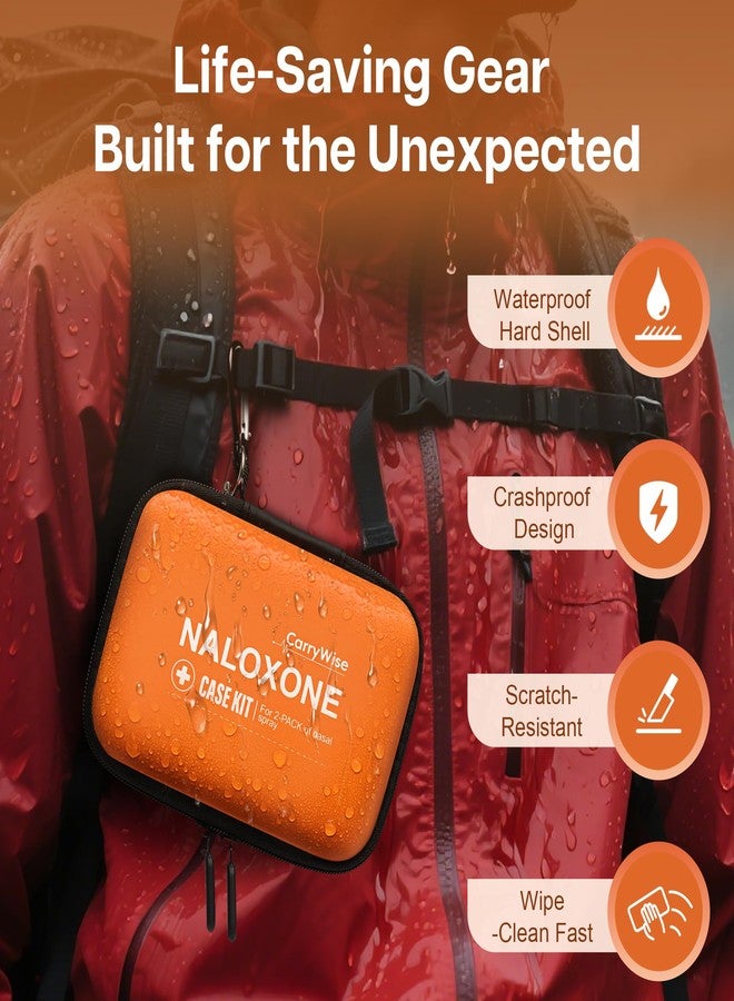 CarryWise Empty Naloxone Case for Opioid Overdose Kit with SAVE A LIFE Keychain, Fits 2 Nasal Sprays, Hard Shell & Splash-Resistant, High-Visibility Orange for First Responder & Travel Use (No Naloxone) - Image 3