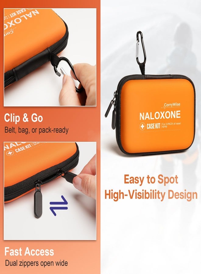 CarryWise Empty Naloxone Case for Opioid Overdose Kit with SAVE A LIFE Keychain, Fits 2 Nasal Sprays, Hard Shell & Splash-Resistant, High-Visibility Orange for First Responder & Travel Use (No Naloxone) - Image 4