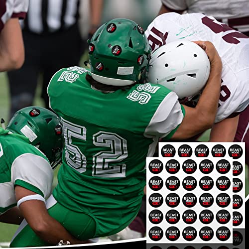 Leinuosen 200 Pcs Beast Mode Stickers Football Helmet Stickers Beast Mode on Decal Vinyl Reward Decals for Hockey Self Adhesive Sports Helmet Snowboard Laptop, 1-1/8 Inches, 8 Sheets - Image 2