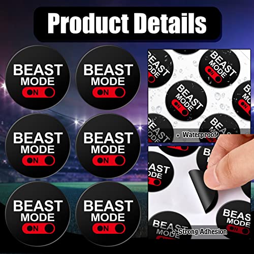 Leinuosen 200 Pcs Beast Mode Stickers Football Helmet Stickers Beast Mode on Decal Vinyl Reward Decals for Hockey Self Adhesive Sports Helmet Snowboard Laptop, 1-1/8 Inches, 8 Sheets - Image 4