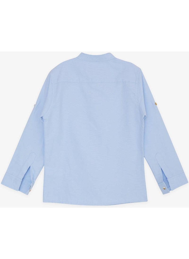 Breeze Girls & Boys Boy's Shirt Embroidered Buttoned 8-12 Years, Light Blue  - Image 5