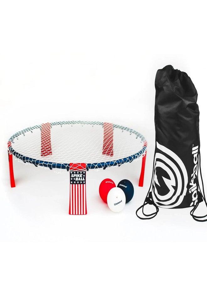 Spikeball سبايك بول الأصلي، لعبة راؤننت، تشمل 3 كرات، حقيبة حمل، وكتاب القواعد، إصدار النجوم والخطوط - Image 1