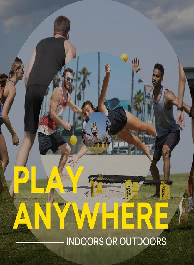 Spikeball سبايك بول الأصلي، لعبة راؤننت، تشمل 3 كرات، حقيبة حمل، وكتاب القواعد، إصدار النجوم والخطوط - Image 4