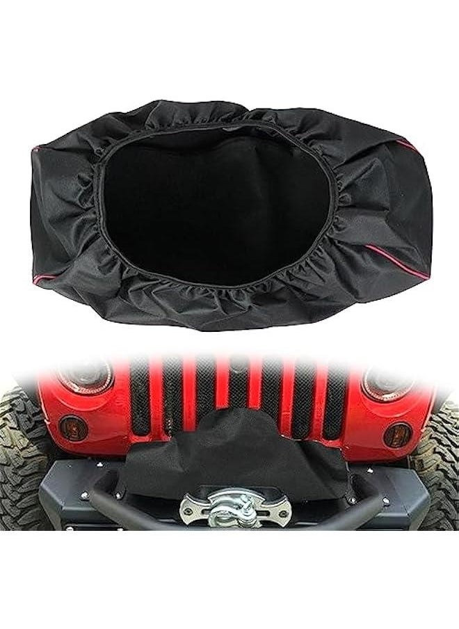 Generic Winch Cover, Heavy Duty 600D Breathable Oxford Fabric Waterproof Dust-Proof Winch Protection Cover Compatible with Most 8500-17500 Lbs Electric Winches, Indoor/Outdoor (21.5” x 9.5”x 7.5”) Black  - Image 1
