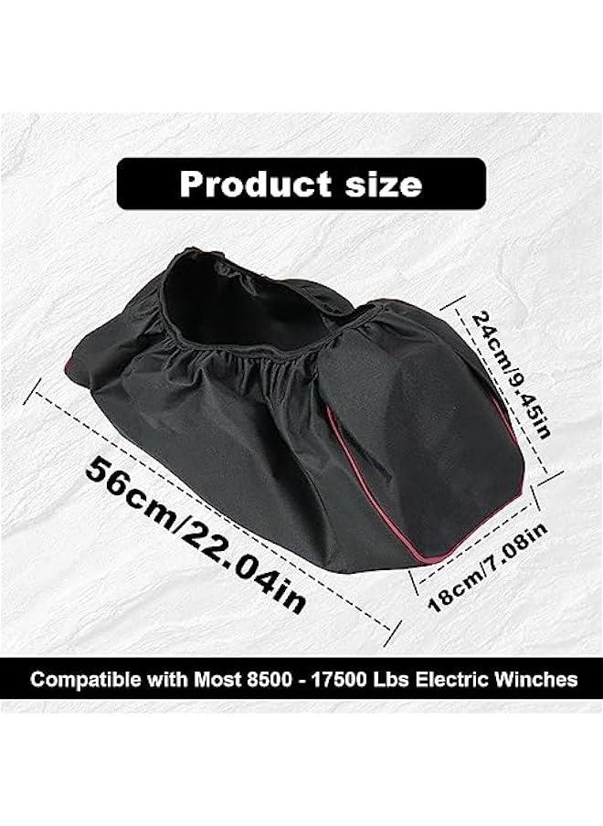 Generic Winch Cover, Heavy Duty 600D Breathable Oxford Fabric Waterproof Dust-Proof Winch Protection Cover Compatible with Most 8500-17500 Lbs Electric Winches, Indoor/Outdoor (21.5” x 9.5”x 7.5”) Black  - Image 2