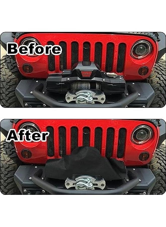 Generic Winch Cover, Heavy Duty 600D Breathable Oxford Fabric Waterproof Dust-Proof Winch Protection Cover Compatible with Most 8500-17500 Lbs Electric Winches, Indoor/Outdoor (21.5” x 9.5”x 7.5”) Black  - Image 4