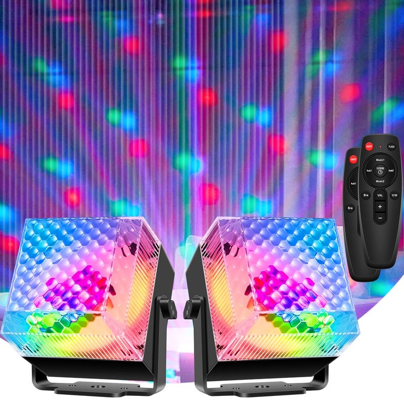 QinGers Disco Lights,Party Light QinGerS Dj Stage Light 7 Colors Sound Activated for Christmas Birthday KTV Club Romantic Decoration 2pcs - Image 1