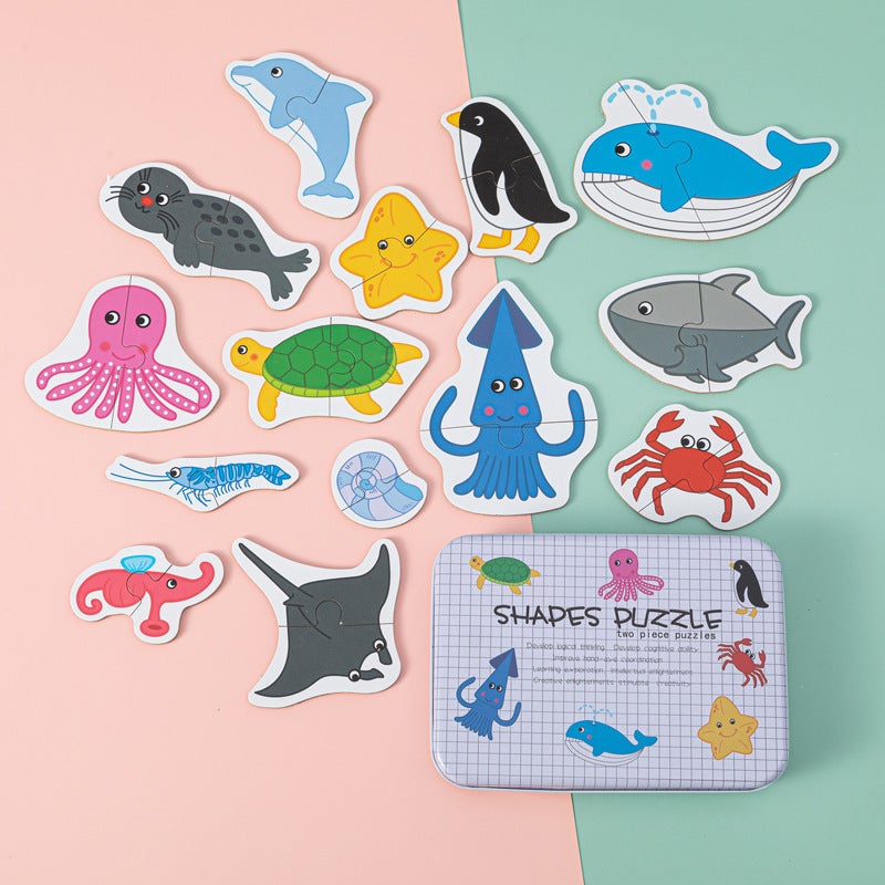 Baby Iron Box Large Entry-Level Children'S Educational Intelligence Development Early Education 1-3 Years Old Building Blocks Toys - Image 1