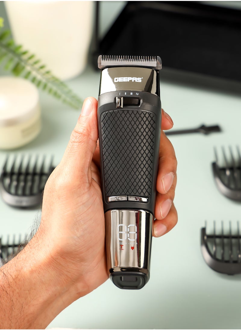 Geepas Digital Hair Clipper- GTR56032| Hair Clipper with High Capacity Battery| High Performance Blade with Titanium Coating for Efficient Operation, Does not Hurt Scalp| Digital Display - pzsku/Z75E8C9FB9D2C8ADCEFB8Z/45/_/1724046649/8524f792-aeff-45af-92d1-34fce76a7dcf