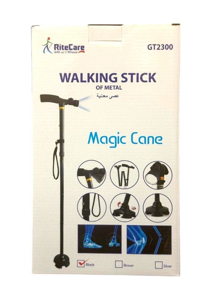 Rite Care Magic Cane Foldable And Adjustable Walking Stick With Led Lights  - Image 1