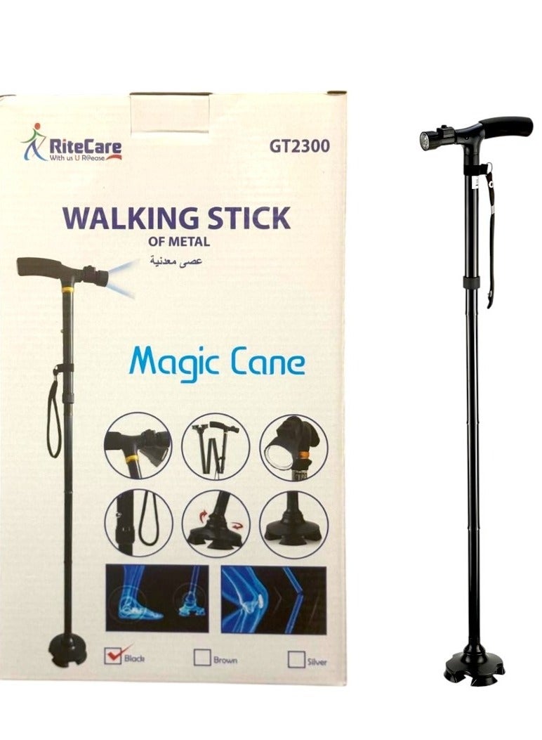 Rite Care Magic Cane Foldable And Adjustable Walking Stick With Led Lights  - Image 4