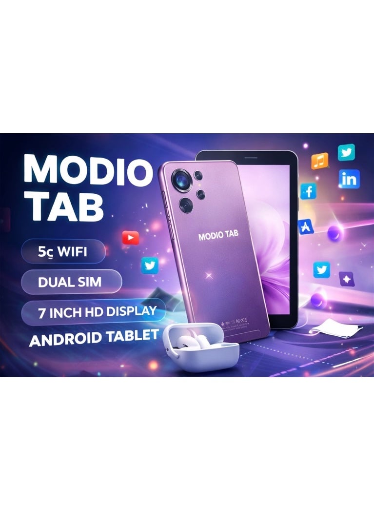 MODIO TAB Modio M795 7-Inch HD Tablet – Dual SIM, 5G WiFi, Android Tablet, 8MP Rear Camera, 5MP Front Camera, 3000mAh Battery, Multi-Language Support with Free Accessories - Image 3