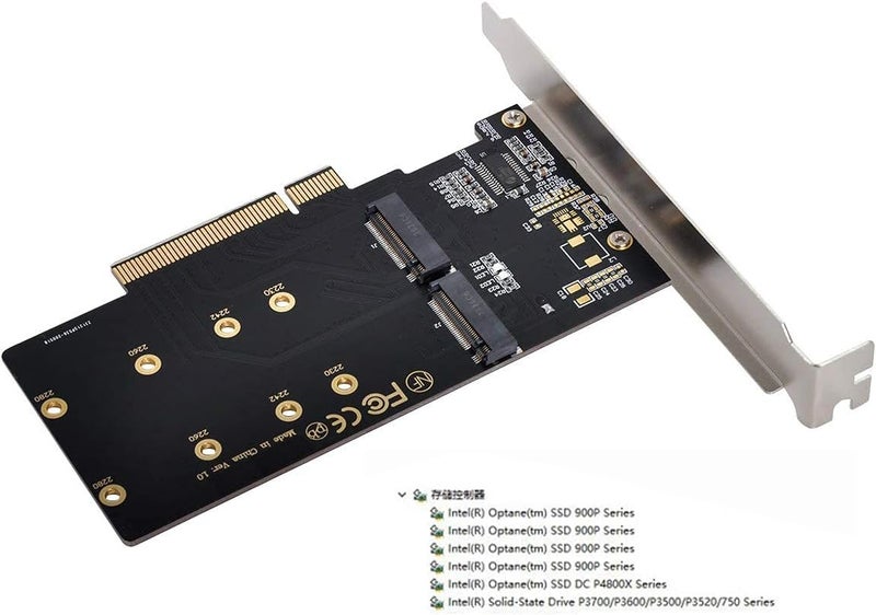 Chenyang Dual M.2 to PCIe 3.0 X8 Adapter, Dual NVME/AHCI SSD to PCI Express Expansion Card Adapter with 12cm Slot Bracket - Image 5