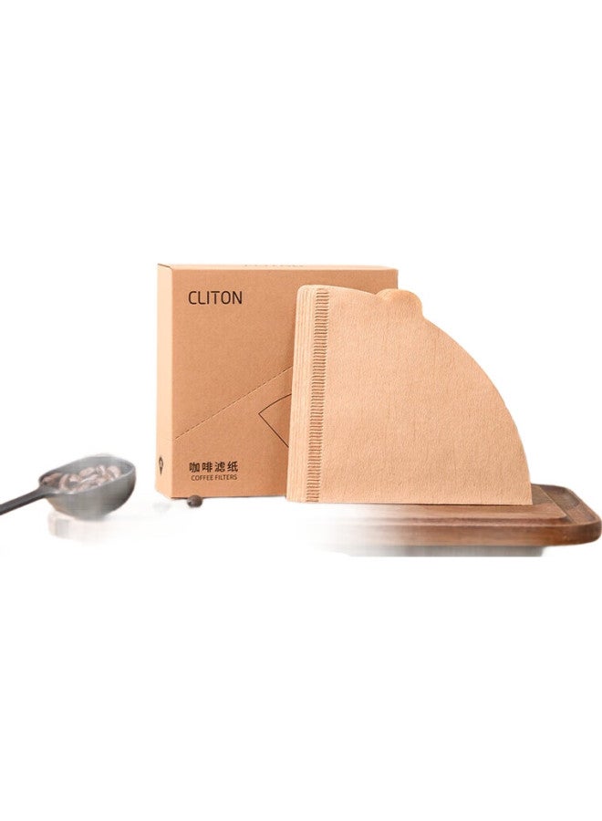 Cliton Coffee Filter Papers, Portable Wooden Drip-Style Pour-Over Coffee Filter, V-Shaped Filter Cup Paper, 100 Sheets - Image 3