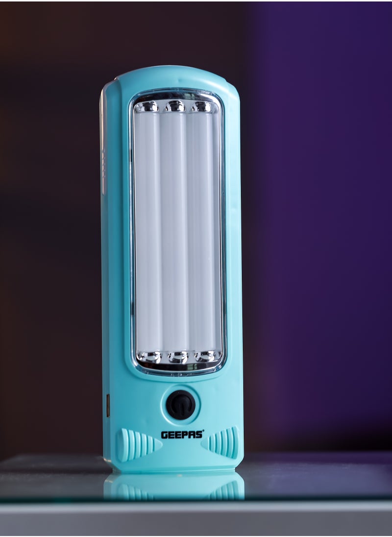 GEEPAS Geepas Rechargeable LED Lantern, 4V Rechargeable Sealed Lead -acid Battery, Solar input, Energy Efficient Design & Extended  Battery Life, 51 High Power LEDs  - Image 1