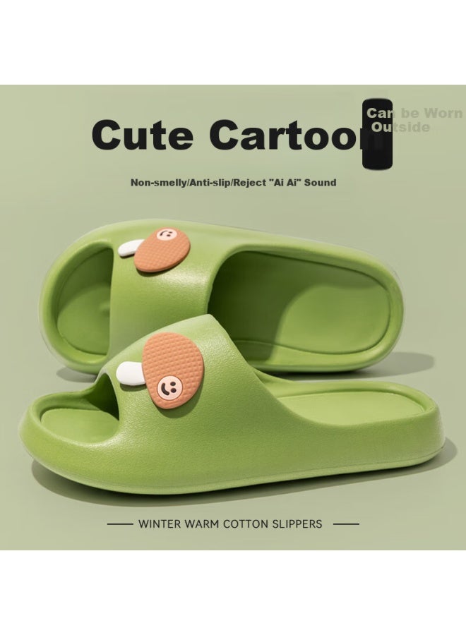 YUZHAOLIN Yuzhaolin Unisex Home Indoor Bathroom Shower Anti-slip Slippers Yg266 Green Size 36/37  - Image 2
