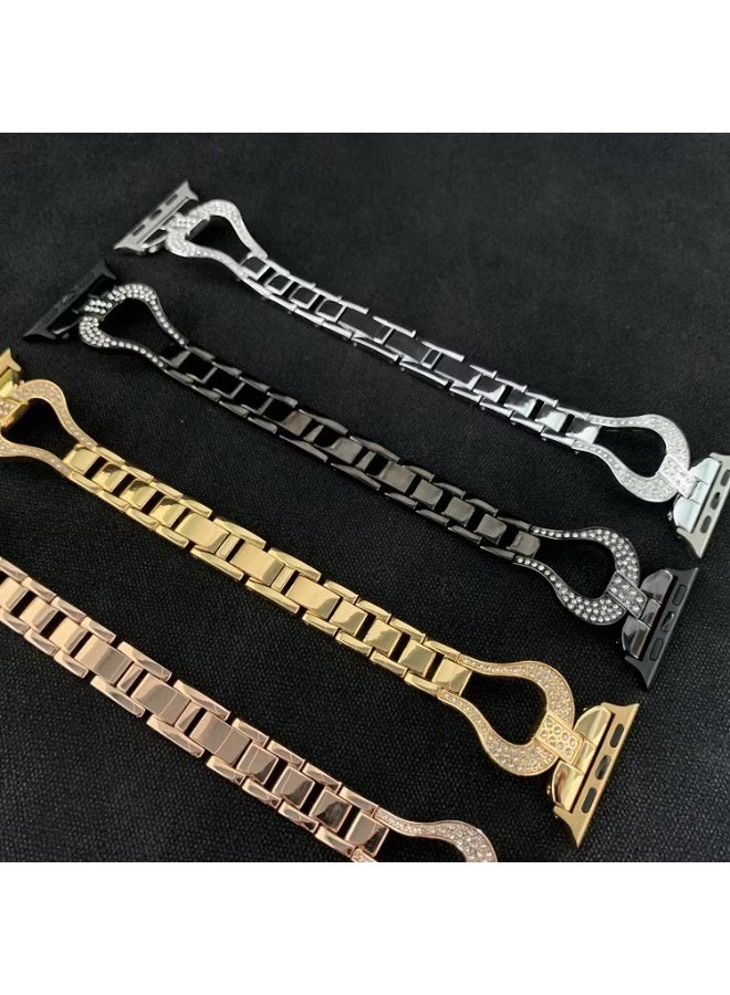 ديفيا سوار ساعة الماسي مقاس 38/40 مم، مظهر أنيق وفخم، قفل بخطاف وحلقة، وسادة ناعمة، صناعة راقية، ملمس مريح، سهل التركيب - فضي - Image 2