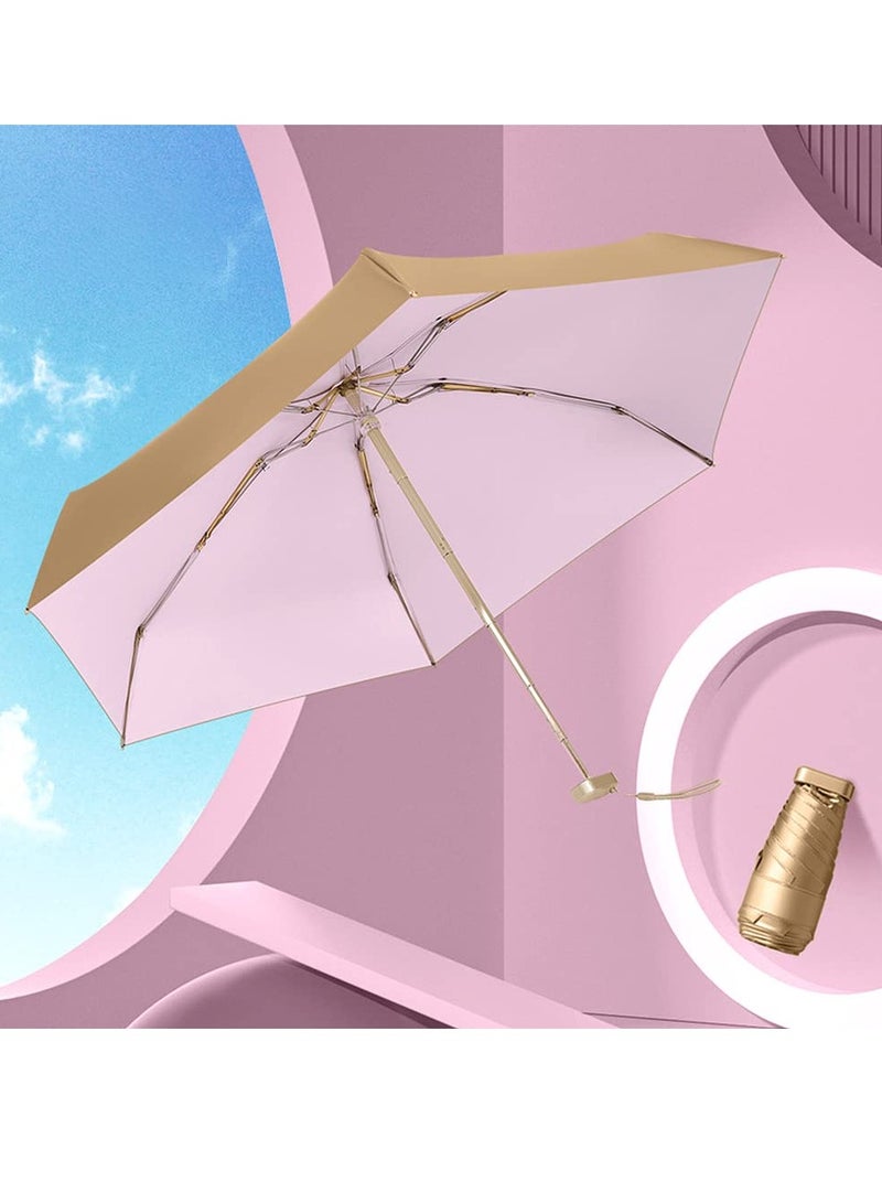 Mini Pocket Umbrella, Folding Umbrellas Compact Mini Travel Umbrella Light Compact Design, Waterproof and UV Proof, Compact and Portable Windproof Water Repellent Can be Put in a Personal Pocket - Image 2