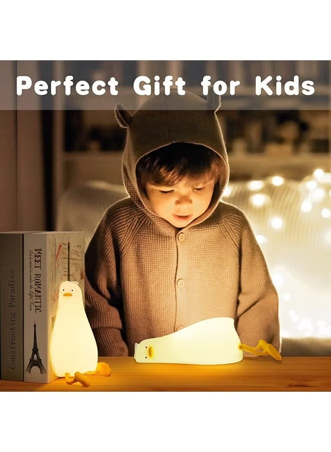 TIGER Cute Duck Silicone Night Light for Kids – 3-Level Adjustable Warm Light, Rechargeable Bedside Lamp with Smart Tap & Flap Sensor, Soft & Safe for Nurseries, Bedrooms, Baby Rooms & Travel Use - Image 4
