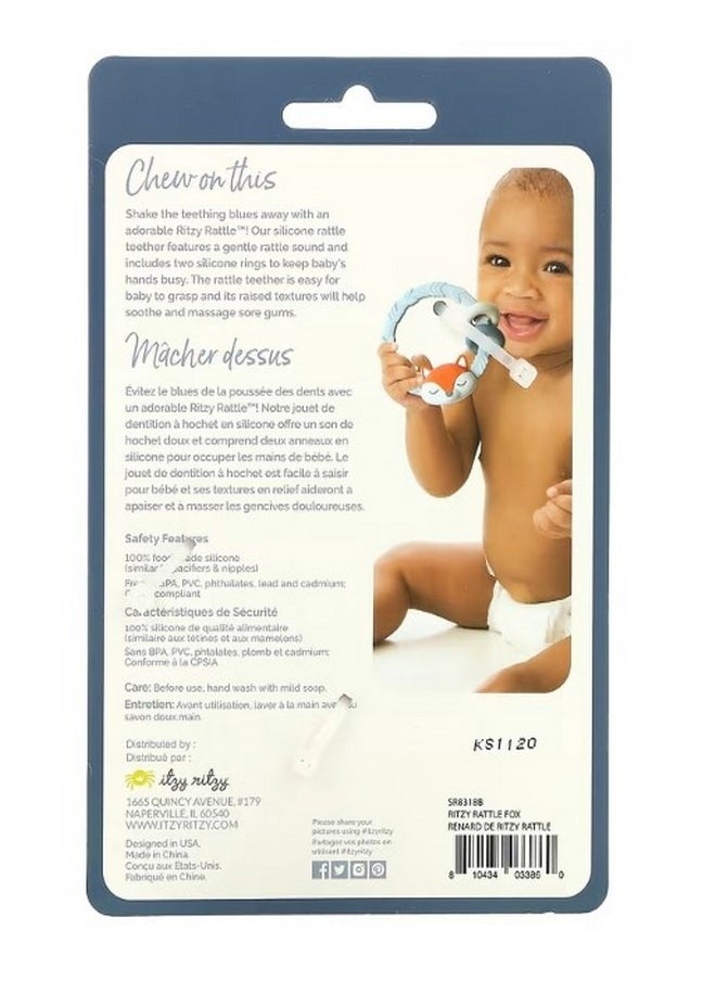 Itzy Ritzy - Ritzy Rattle Silicone Teether with Rattle 3 Months Fox 1 Teether - Image 1