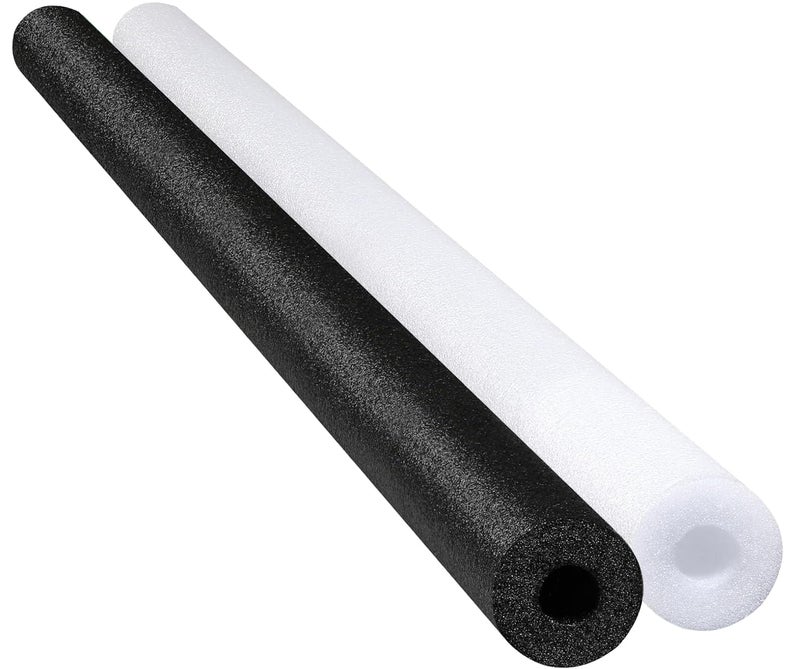 Chochkees Floating Pool Noodles Foam Tube 2-Pack, Thick Hollow Noodles for Floating in The Swimming Pool, 52" Inches Long (Black/White) - Image 4
