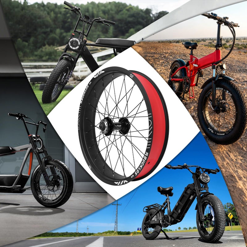 BUCKLOS 20 x 4.0 Inch Fat Tire Bike Wheel Front Mountain Bicycle Rim 135mm Hub 9mm Quick Release Wheelset Aluminum Alloy Disc Brake 36 14G Spoke for MTB Ebike Beach Snow Cruiser - Image 1