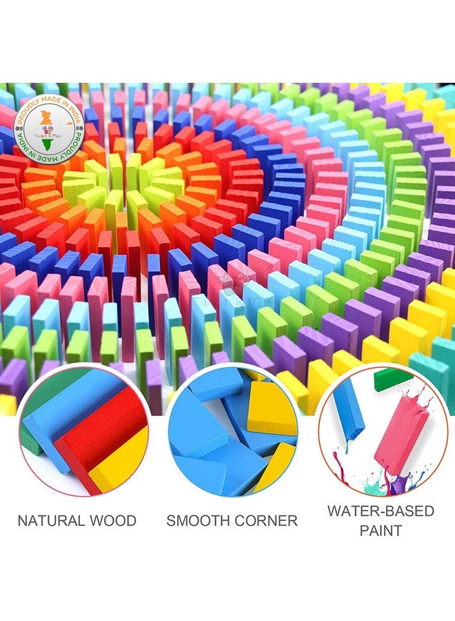 Trinkets & More Trinkets & More Dominoes Blocks Set 12 Colours Wooden Toy Building and Stacking Counting Adding Subtracting Multiplication Indoor Game Toy Educational Toy for Kids (480 Pcs)  - Image 2