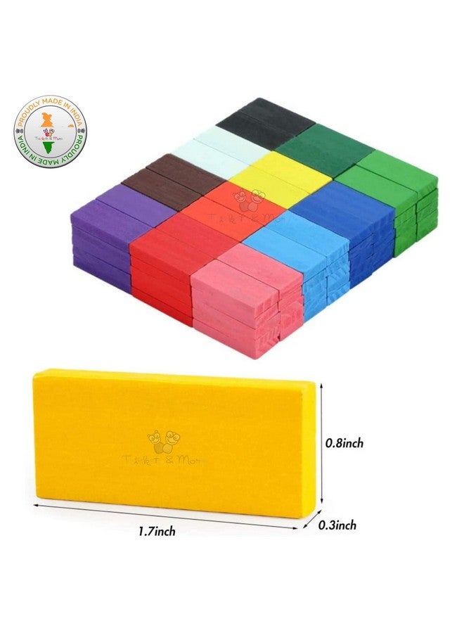Trinkets & More Trinkets & More Dominoes Blocks Set 12 Colours Wooden Toy Building and Stacking Counting Adding Subtracting Multiplication Indoor Game Toy Educational Toy for Kids (480 Pcs)  - Image 5