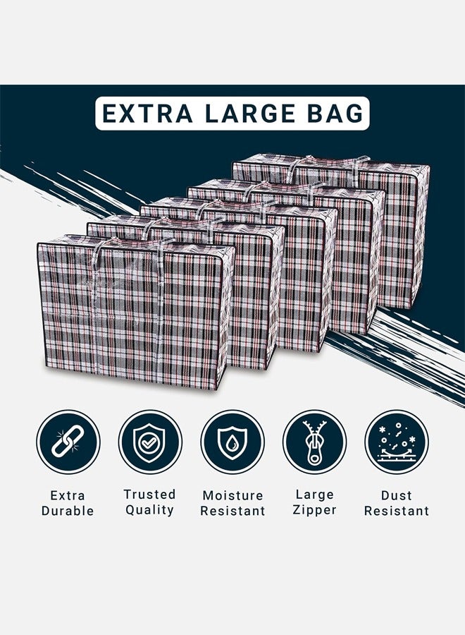 DUNISO 5 Pcs Large Laundry bags with Zips，Storage Bags Best for Moving, Shopping and Laundry - Strong Big Bags with Zips & Handle Attached, Reusable，Super Sturdy And Durable, Waterproof And Moisture-Proof，55X65X30CM  - Image 5
